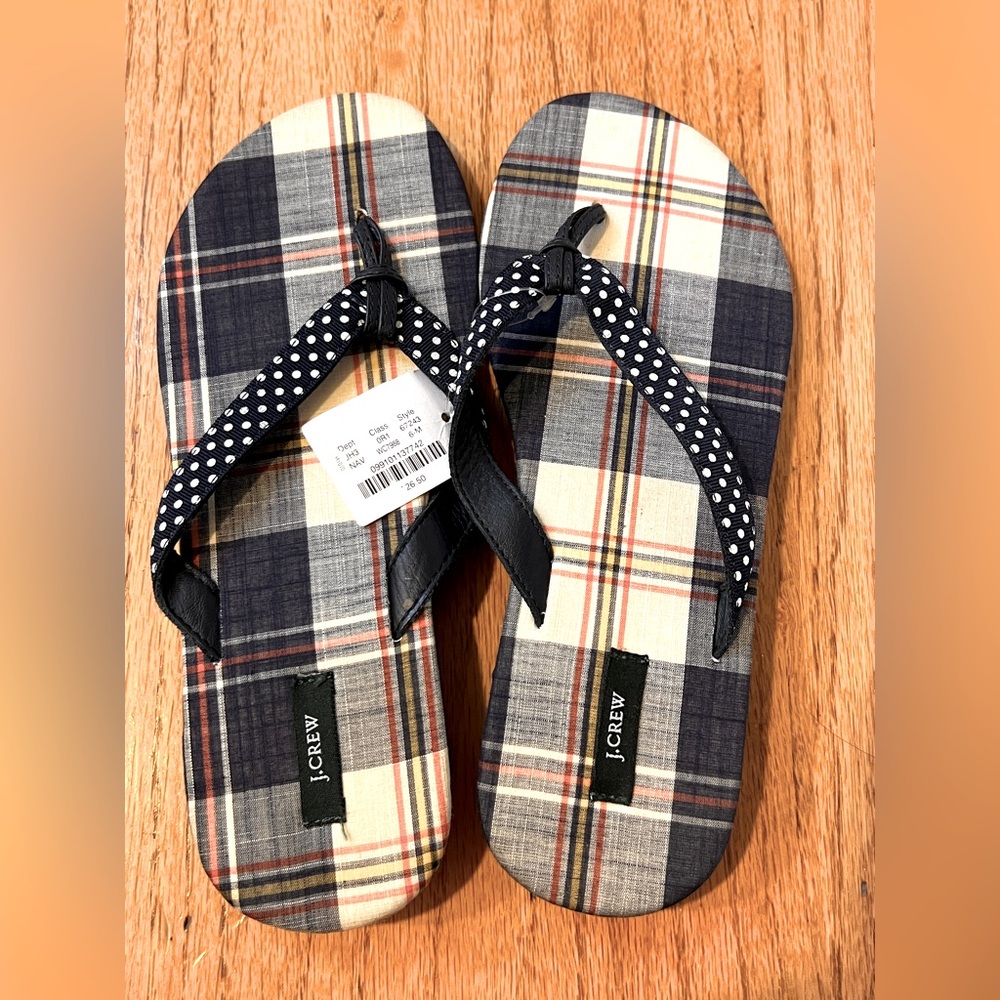 J. Crew Women’s Plaid Flip Flops